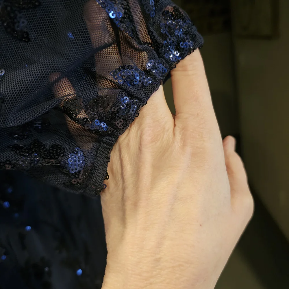 Baltic Born Navy Sequin Long Sleeve Dress - Picture 5 of 5